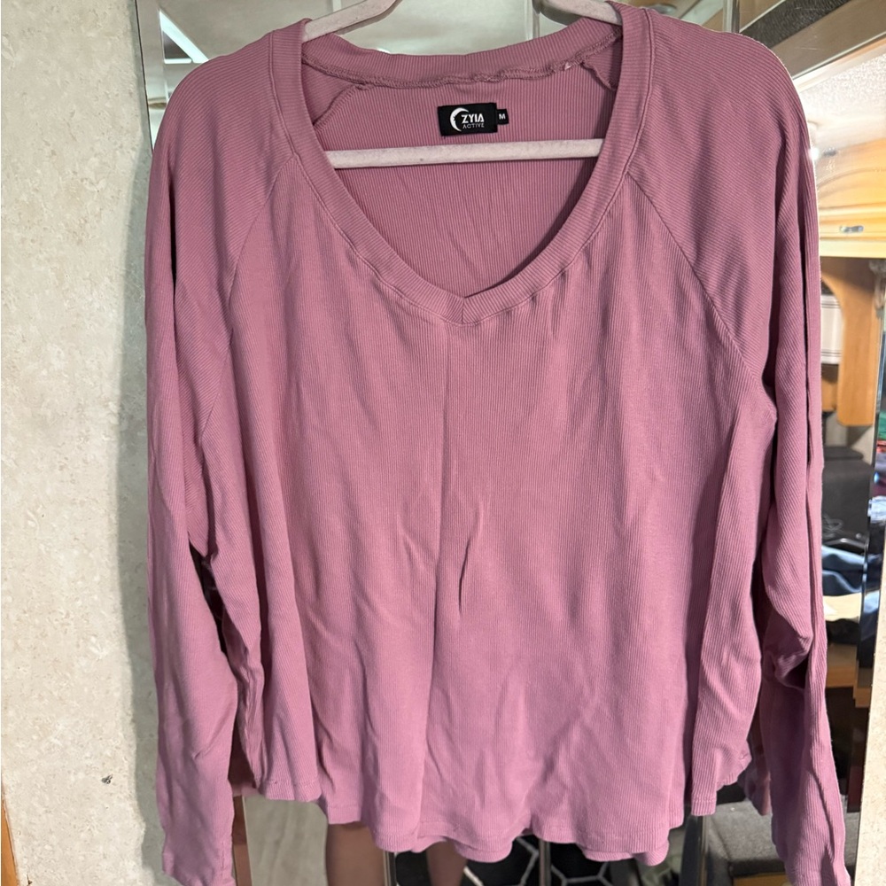 Zyia Women's Pink Long Sleeve Cozy Top